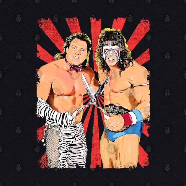 Beefcake and Ultimate Warrior Wrestling Vintage Fan Art by Sakonipopart